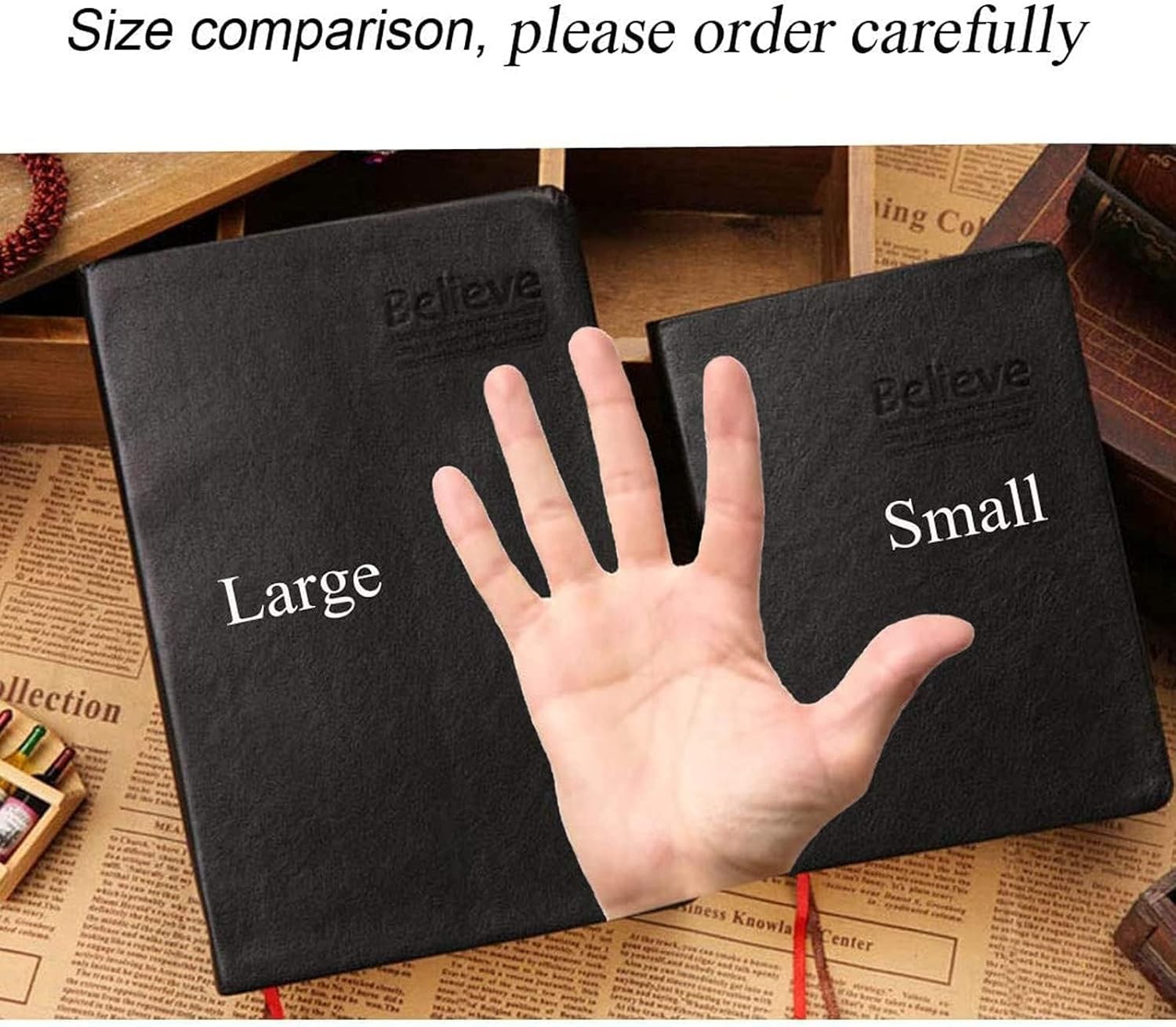 Black B6 Notebook 720 Pages Thick Leather Journal Gift for Travelers Artists