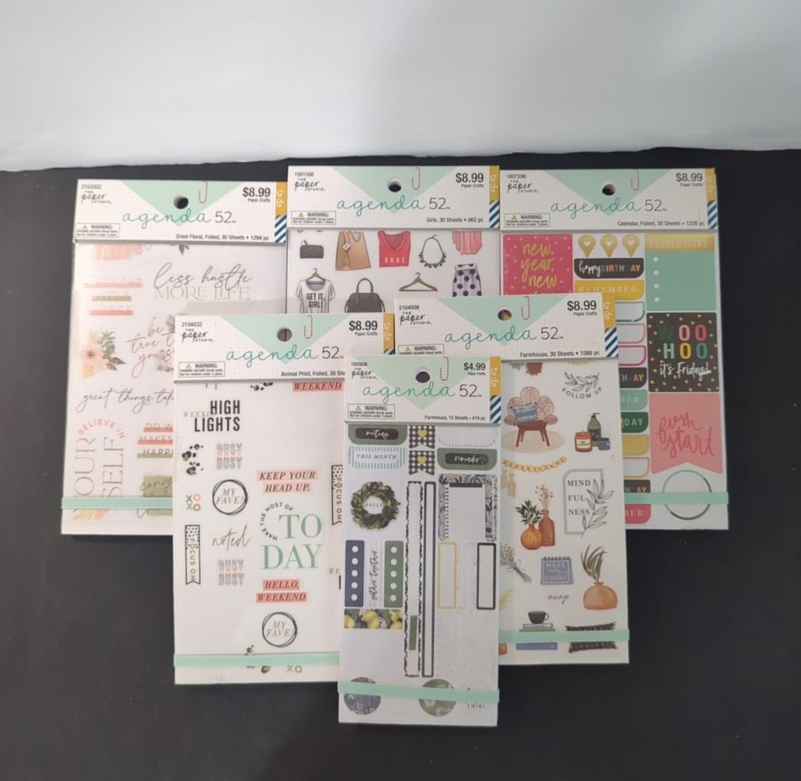 Agenda 52 Planner Sticker Books, Lot Of 6, Slightly Used