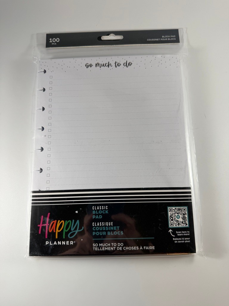 The Happy Planner Classic “So Much To Do” Block Pad 100 sheets Plus Extras