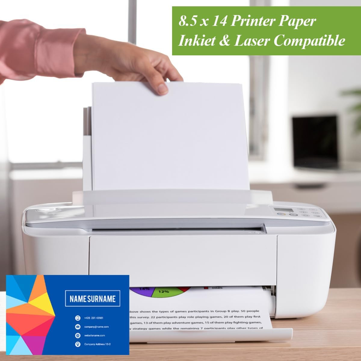 8.5″ X 14″ Printer Paper – 50 Sheets/100 Pages Blank Paper, 100Gsm Copy Papers,