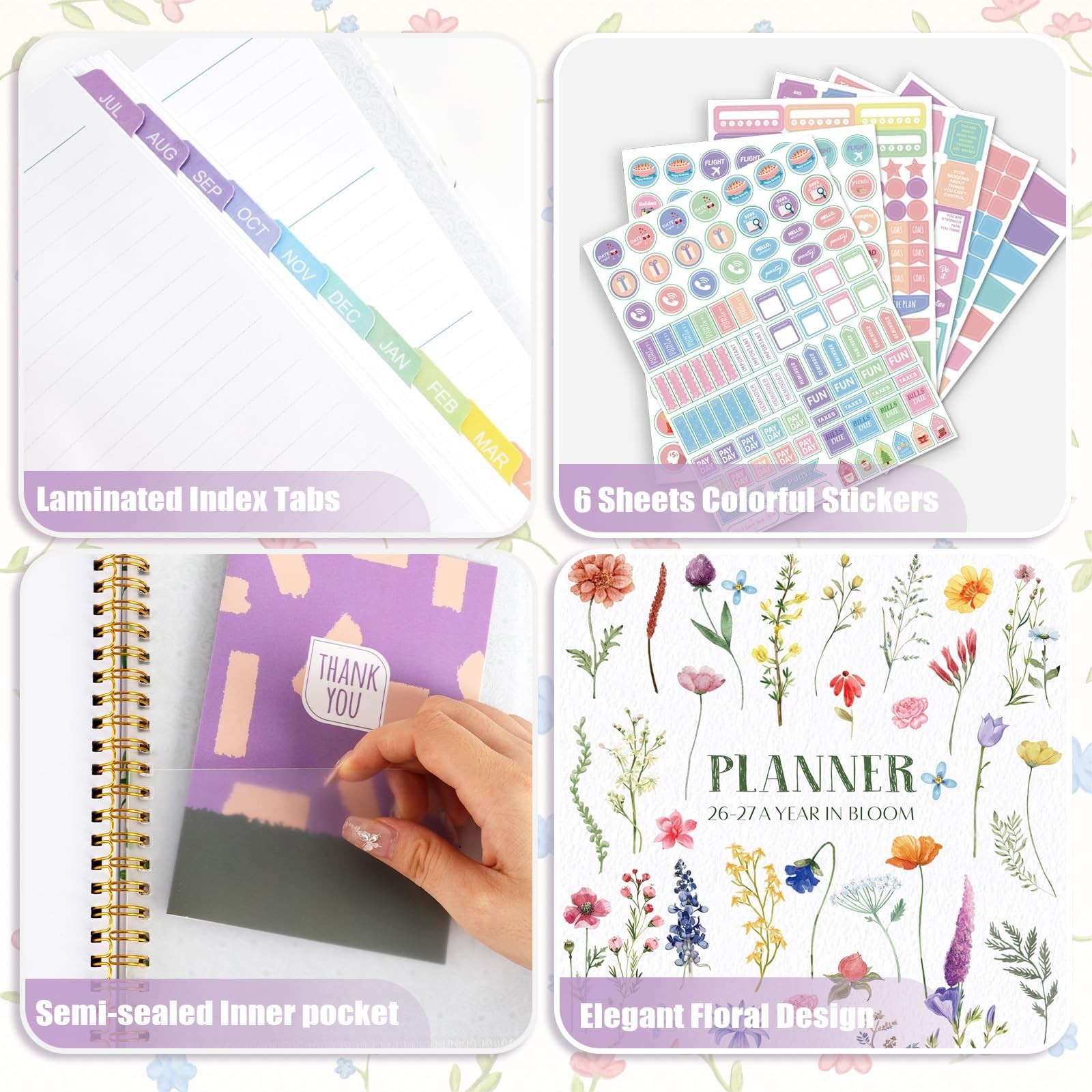 GuassLee Planner 2026-2027, Academic Year Weekly and 6.1″×8.4″, Purple