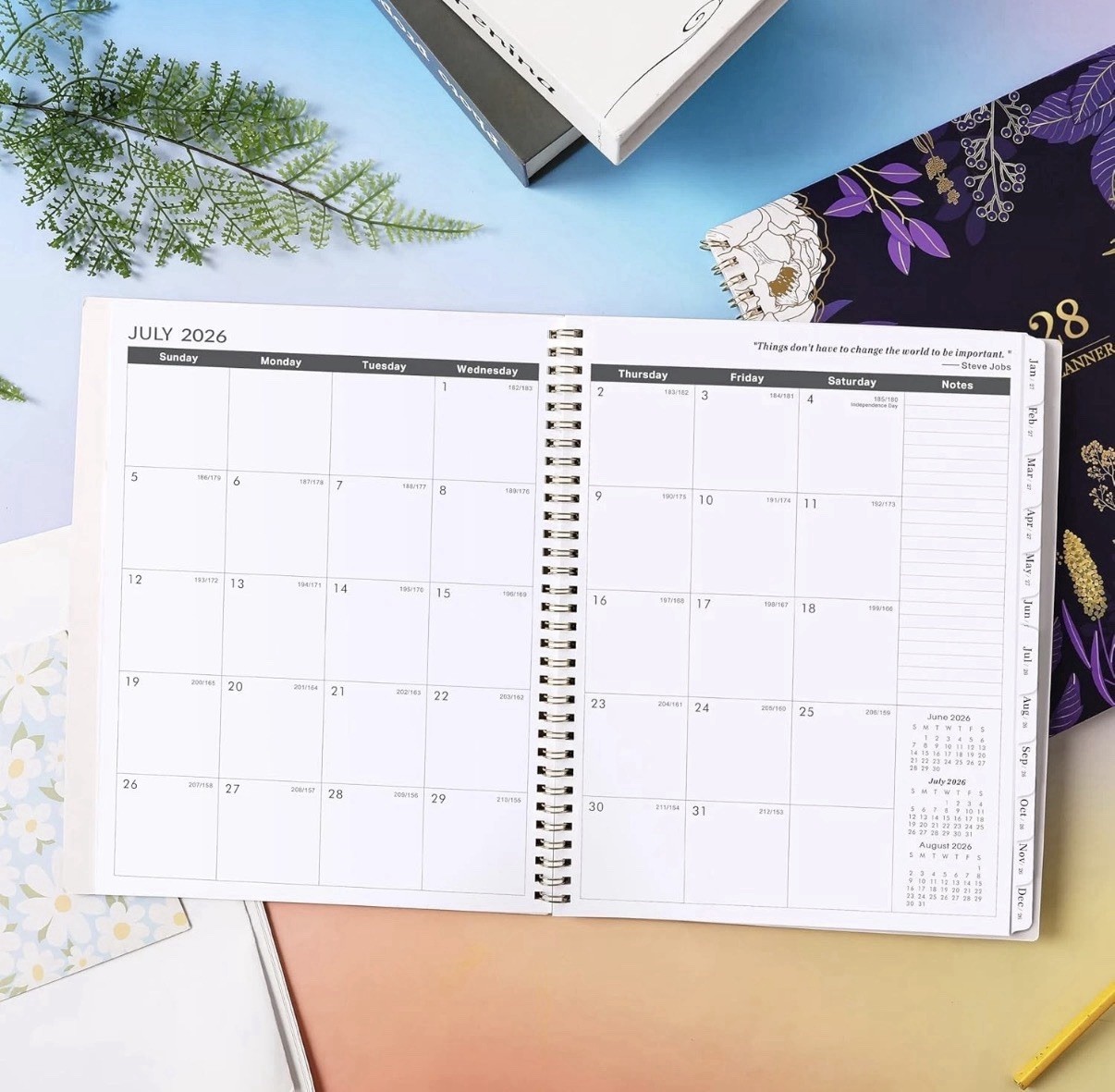 Purple Monthly Planner 2026-2028 – Twin-Wire Binding