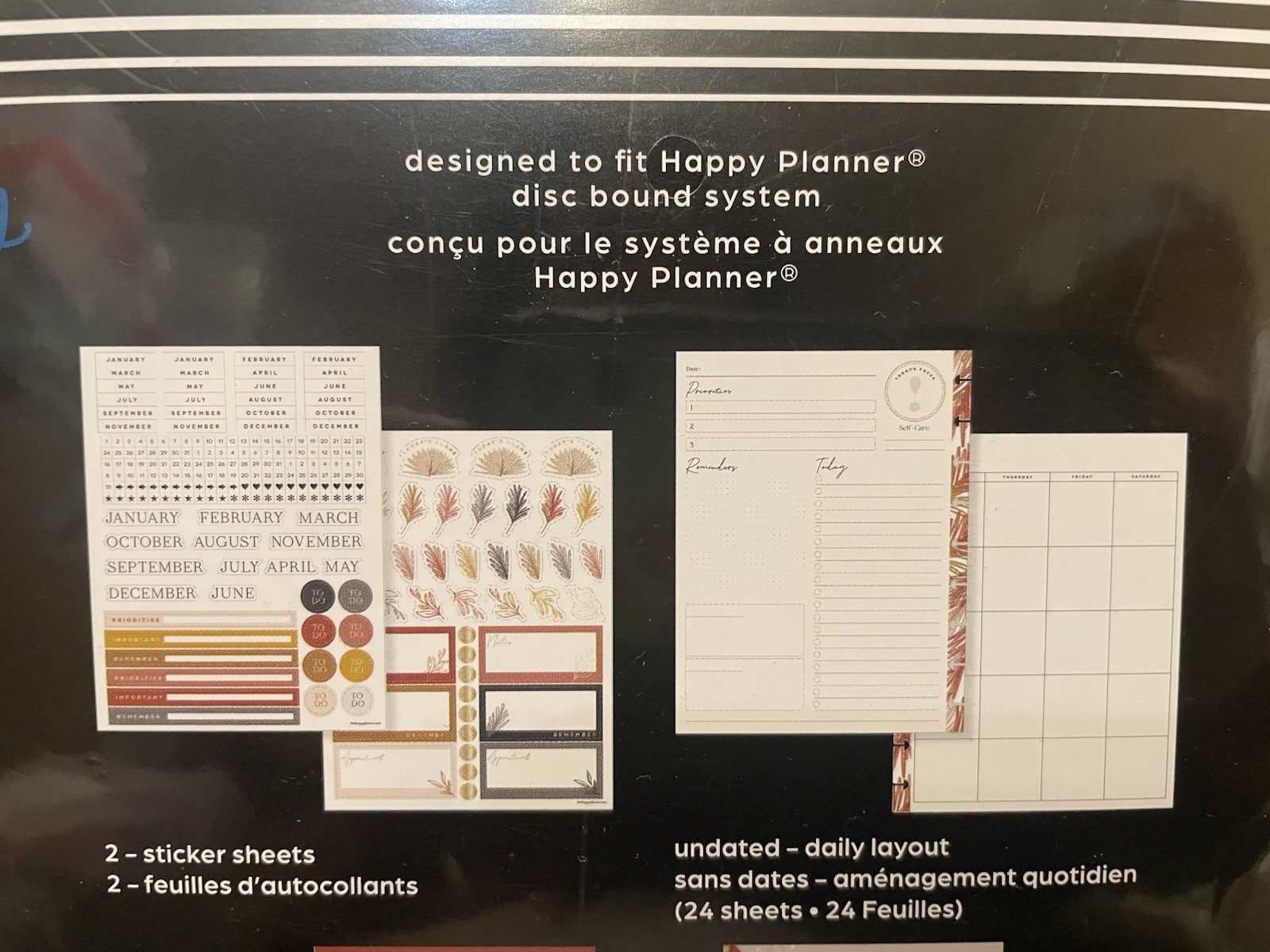 Happy Planner Undated Daily Calendar Extension Dried Florals Theme 282pcs