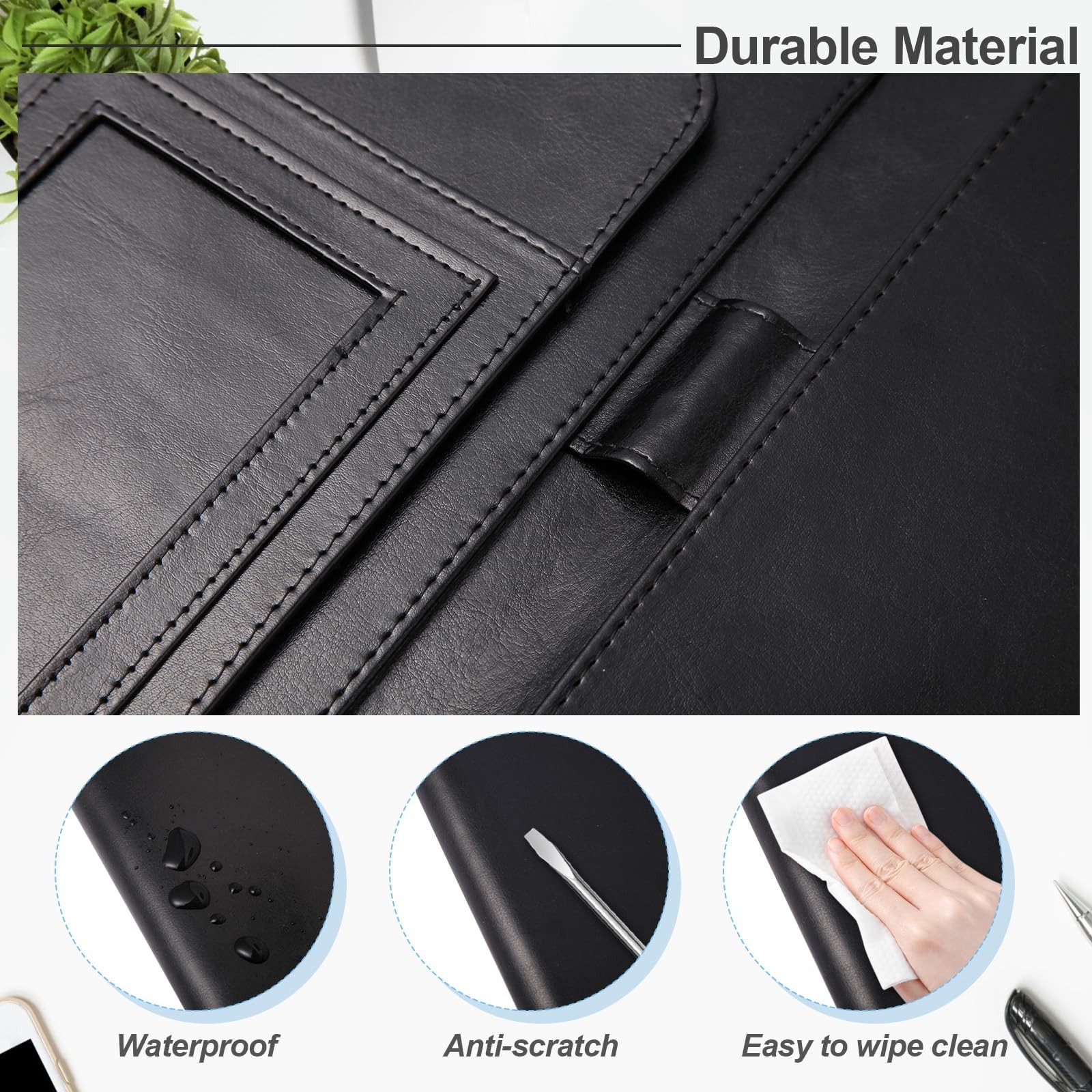Portfolio Binder, A4 Size Padfolio for Women and Man, Washable Leather Binder…