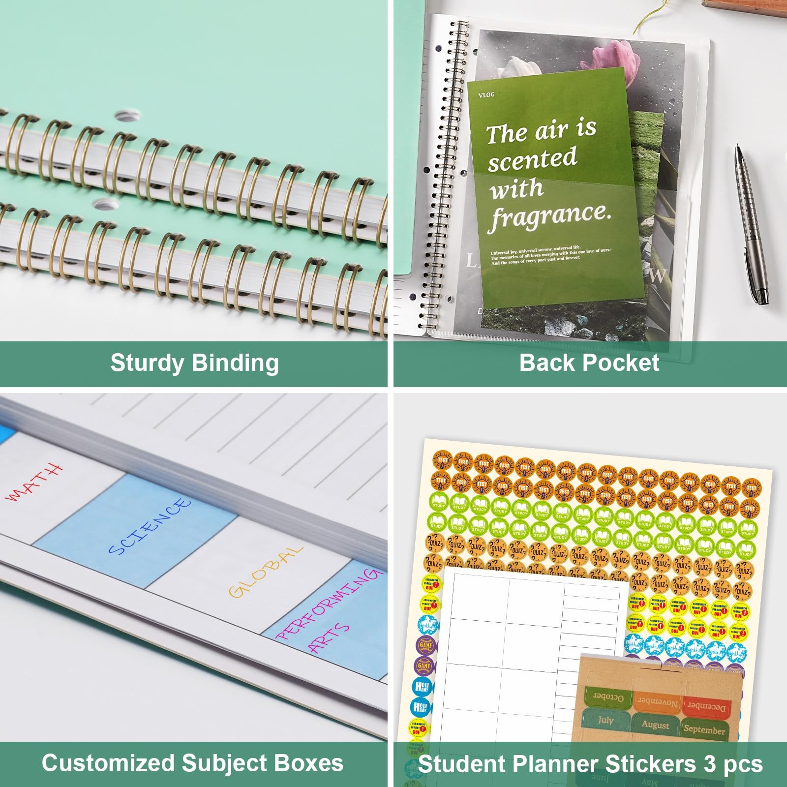 Student Planner 2026-2027 – School with Letter, green