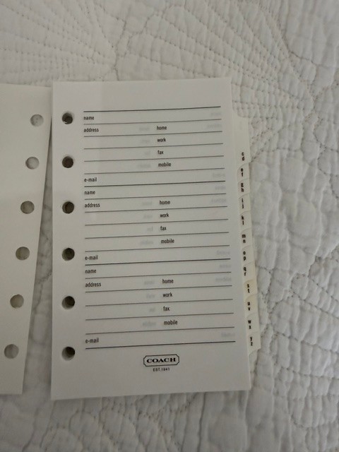 Vintage Coach Red Leather Address/Journal Notebook with Tabs 4 1/2″ X 6″ 6 Rings