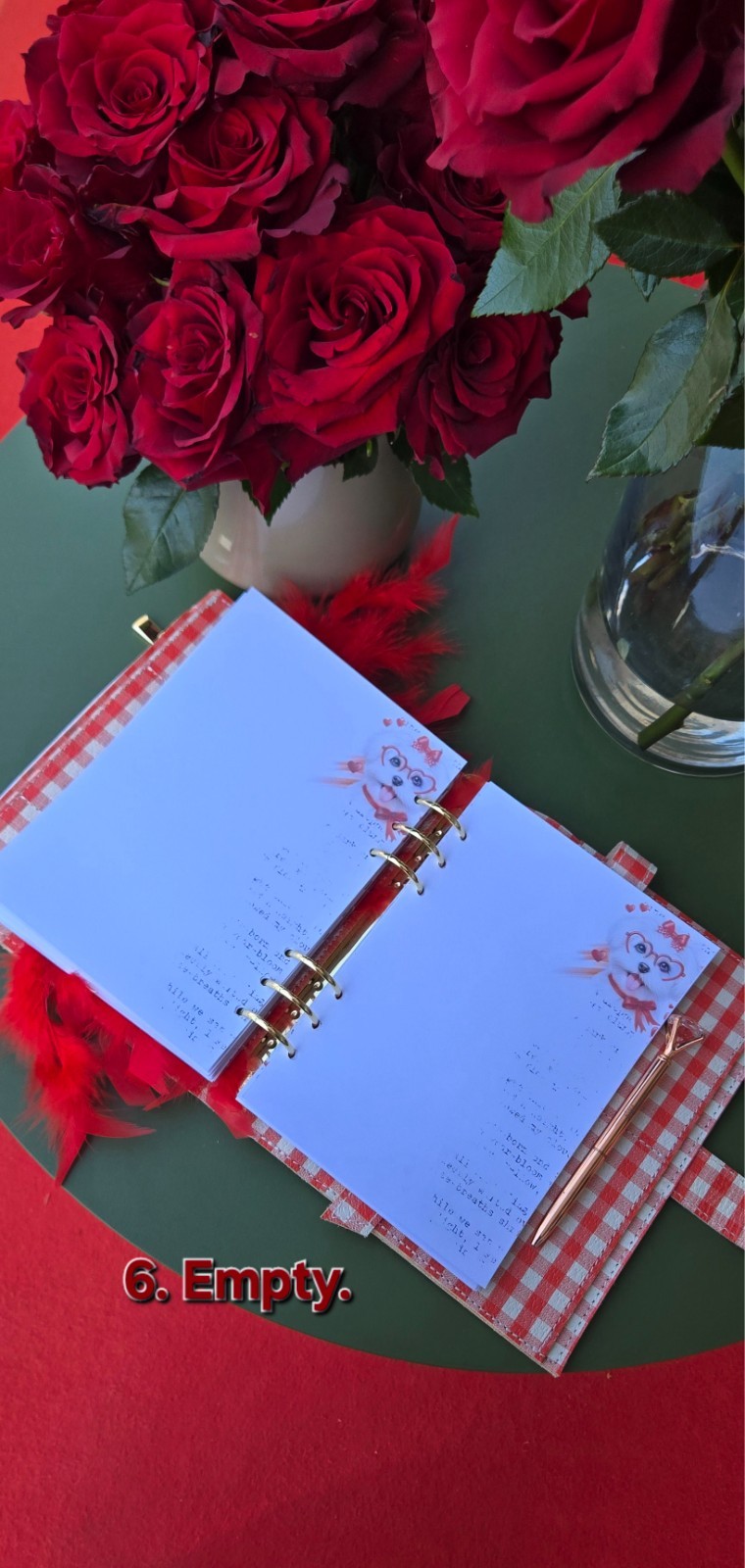 Red Leather notebook cover A5. Red leather weekly planner just 1 in the world