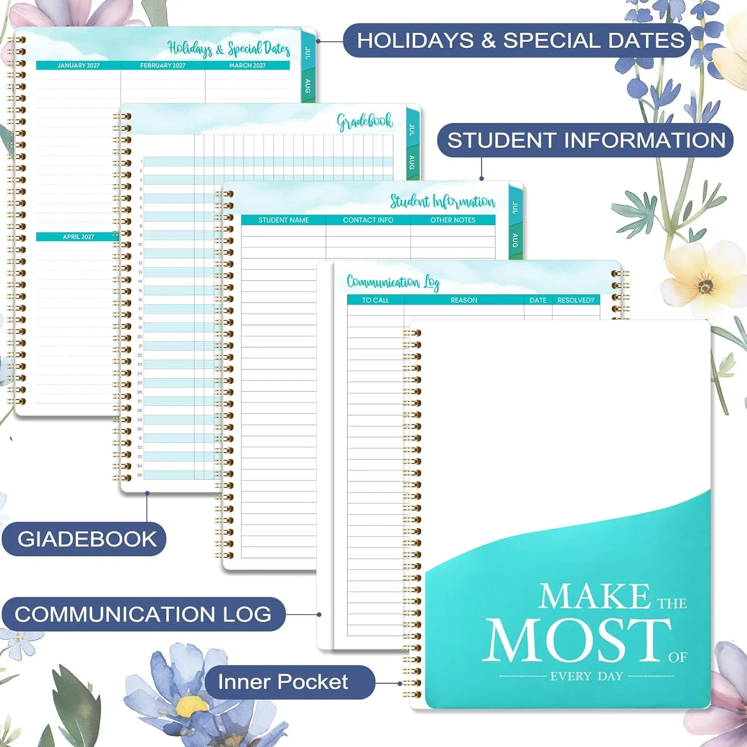 2026-2027 Teacher Planner – Academic Lesson Planner from July 2026 – June 2027