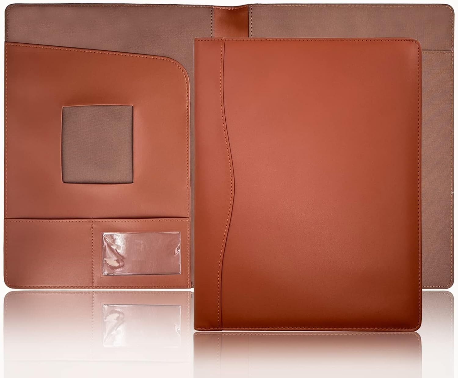 Brown Leather Portfolio Folder Padfolio Business Padfolio Organizer Document