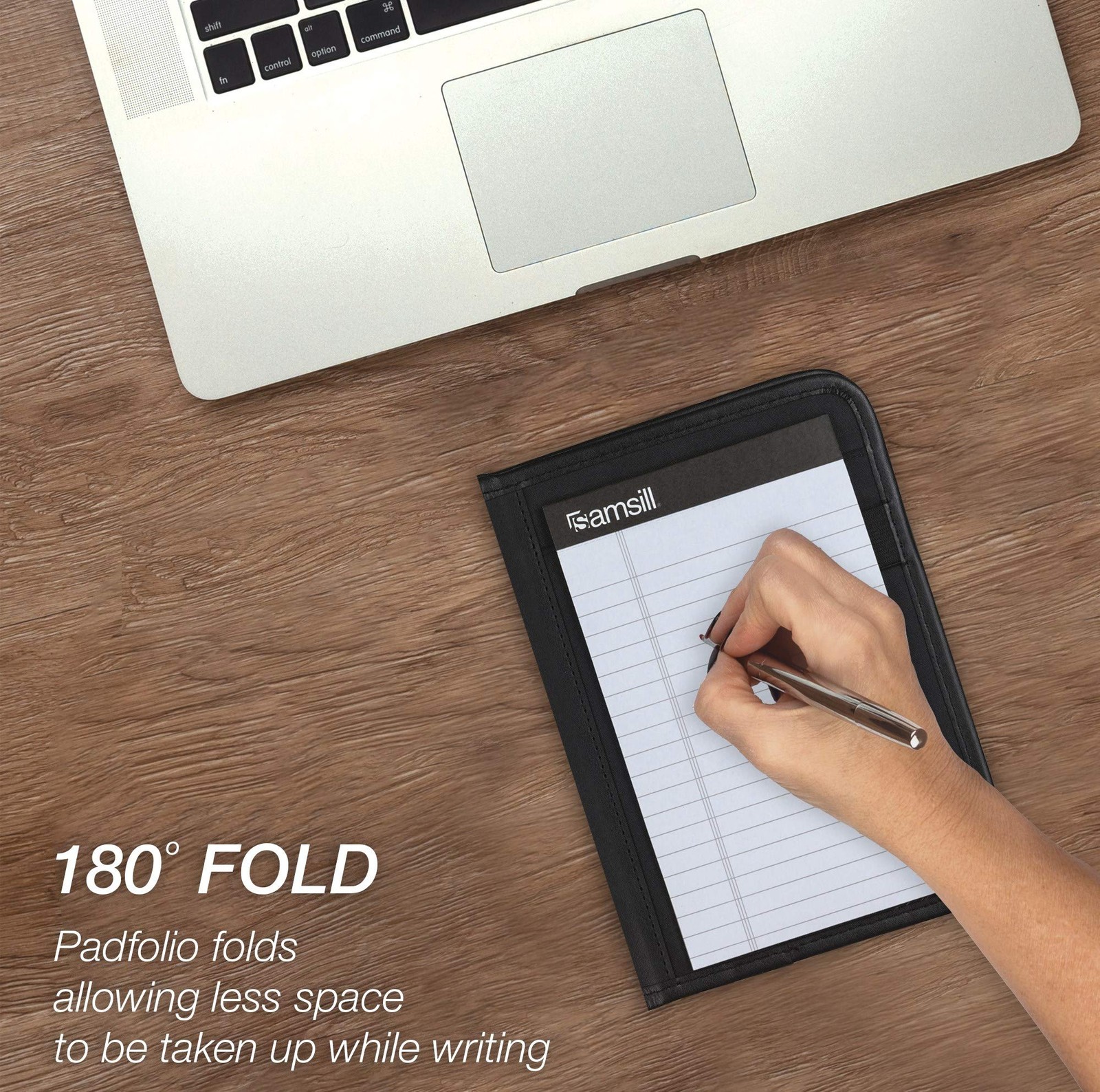 Professional Padfolio, Business Portfolio, Black, Includes 5×8 Writing Pad