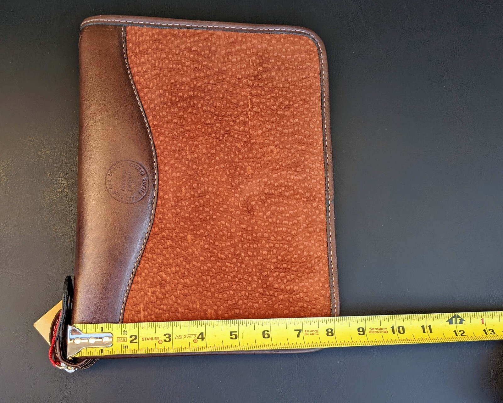 Brown Suede Organizer Smooth Leather 10.5″x8″ Los Gallos Argentina w/ Tag 6-Ring