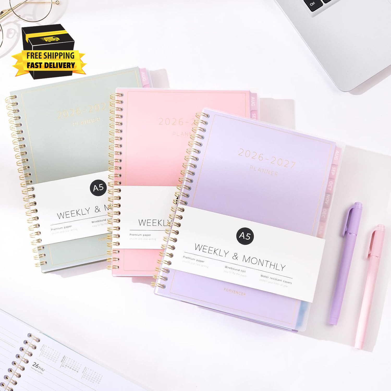 Aug 2026 – Dec 2027 Planner, 17 Month Academic Planner 2026-2027, 6.3″ X 8.4″,