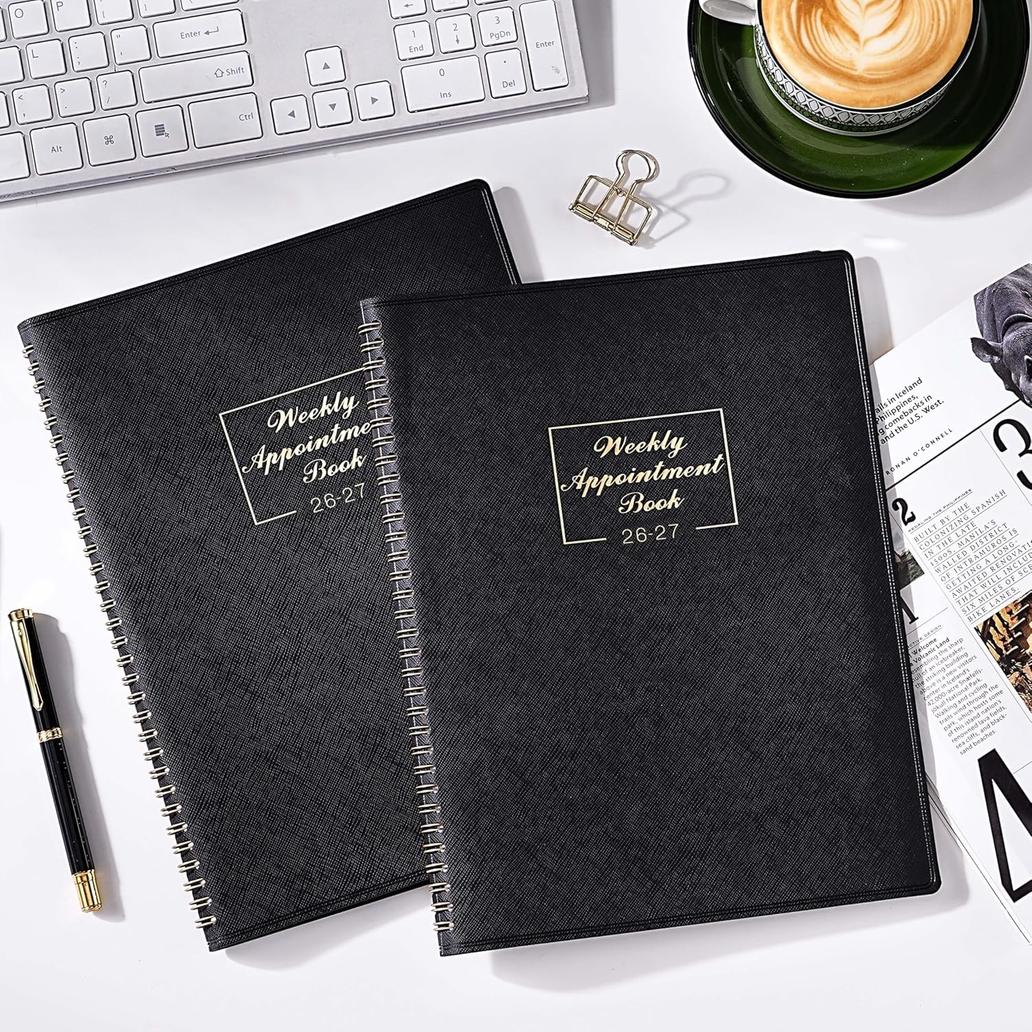 2026-2027 Weekly Appointment Book – Daily Hourly Planner 8.4″ x 10.6″, Black