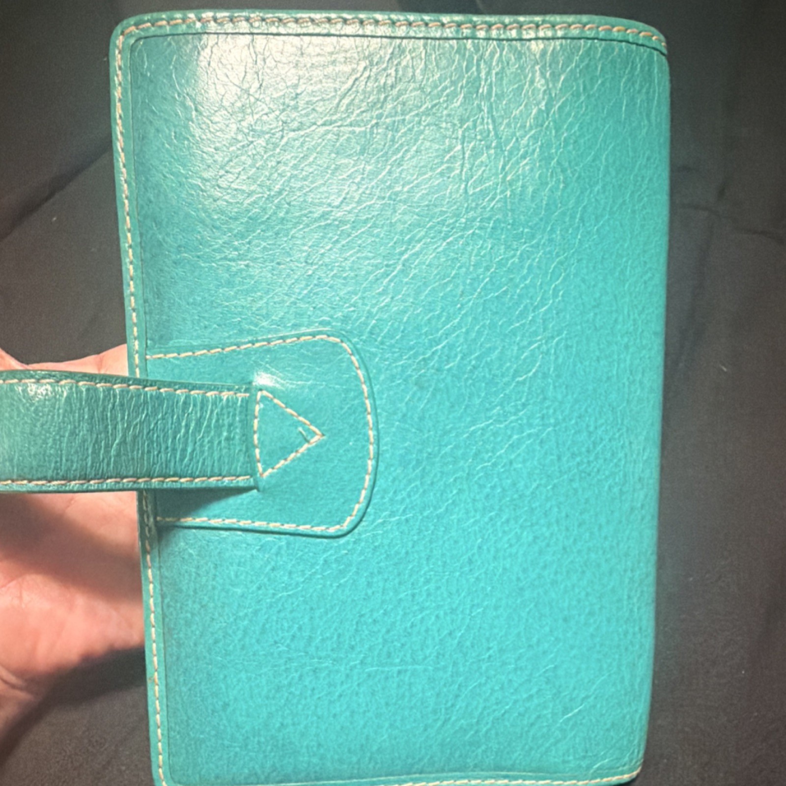 Rare- Filofax Malden AQUA Leather PERSONAL SIZE Organizer Planner