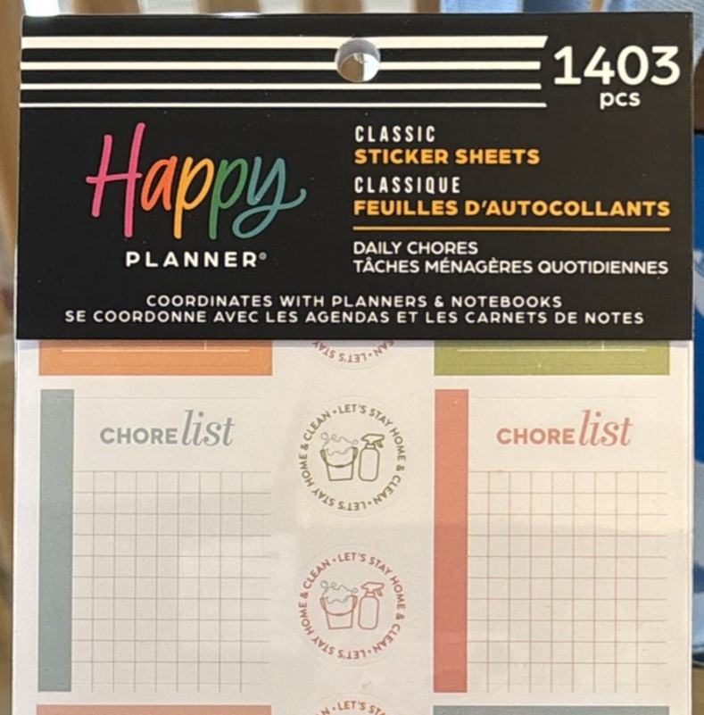 Happy Planner Stickers Daily Chores Value Pack 1403 Pieces Clean House Checklist