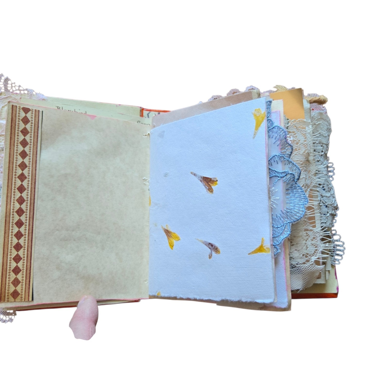 Handmade Chunky Junk Journal Use for Writing Art Photos Floral Embellishments