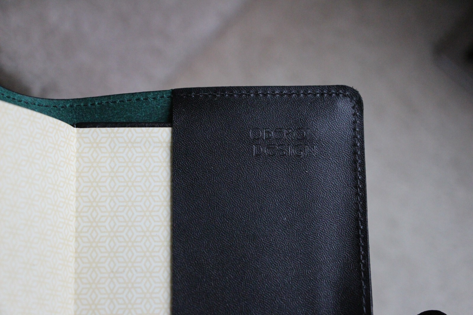 Oberon Design Leather Small Journal Cover DRAGON-COCKATRICE in TEAL