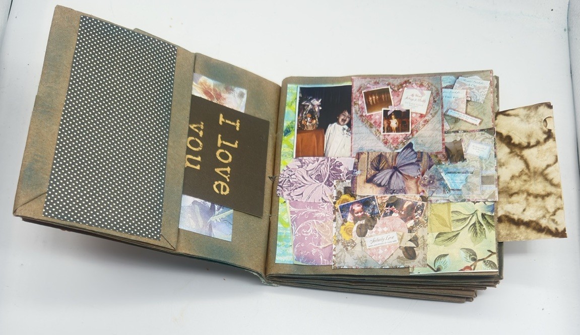 Hand Made Junk Journal Let You Heart Be Your Guide Theme Coffee Dyed Paper
