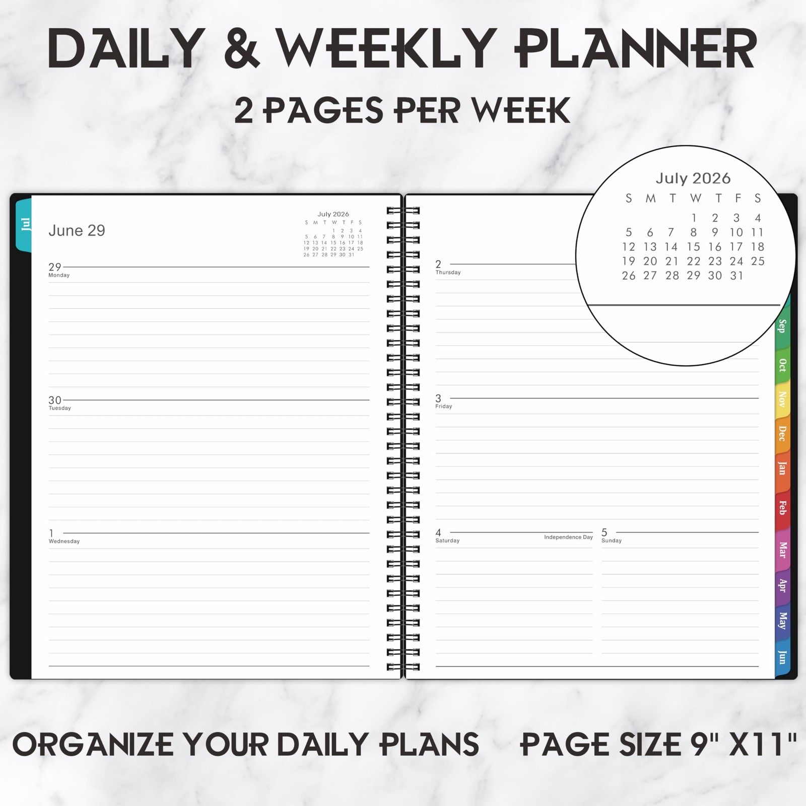Planner 2026-2027, Academic Planner2026-2027 – 2026-2027 8.9″ x 11.2″, Black