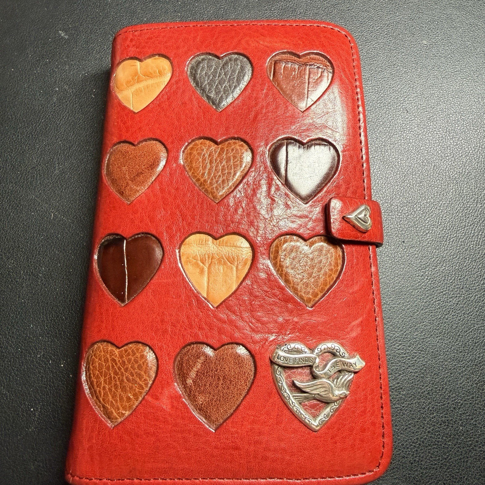 Vintage BRIGHTON Personal Organizer Planner Ravishing Red Leather 6 5/8”x 4 1/4″