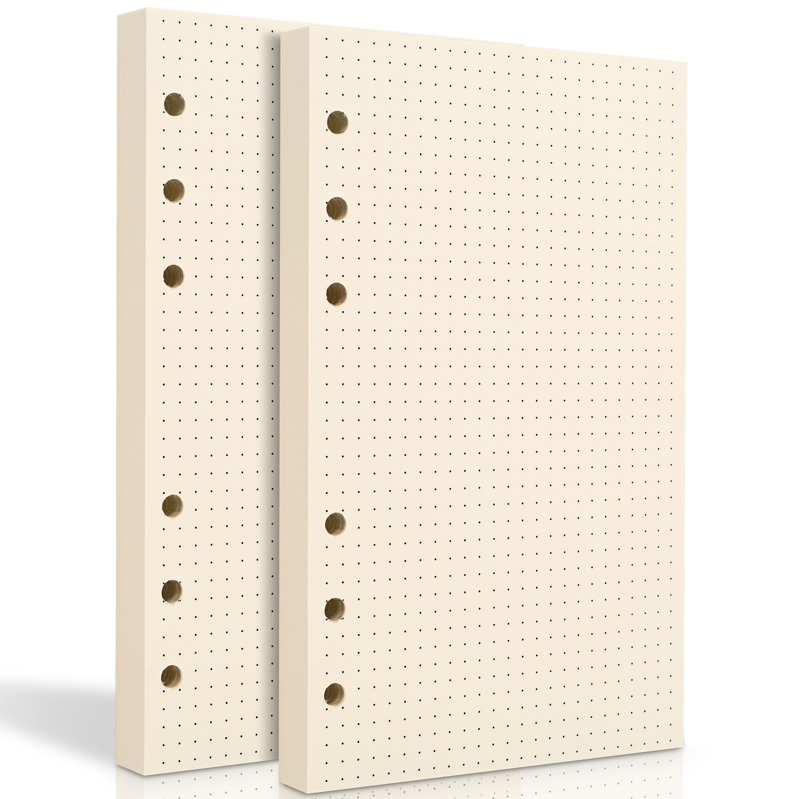 2 Packs A6 Dot Grid Paper, 6 Hole Punched,A6 Dotted Refill Paper for Beige