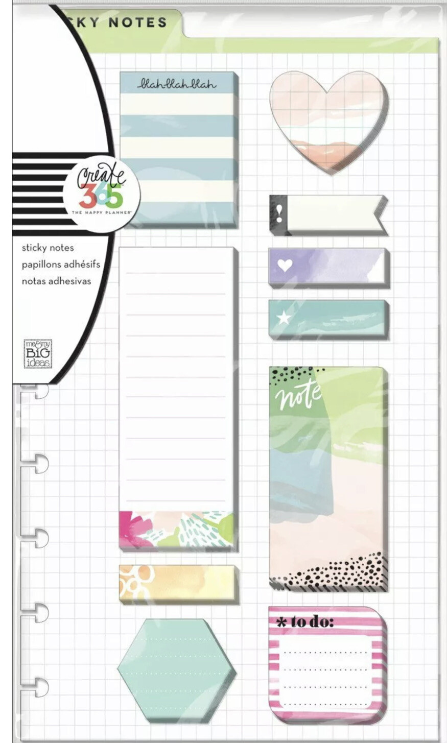 Happy Planner Sticky Notes 200/Pkg-Remember – Classic, 10 Designs/20 Each