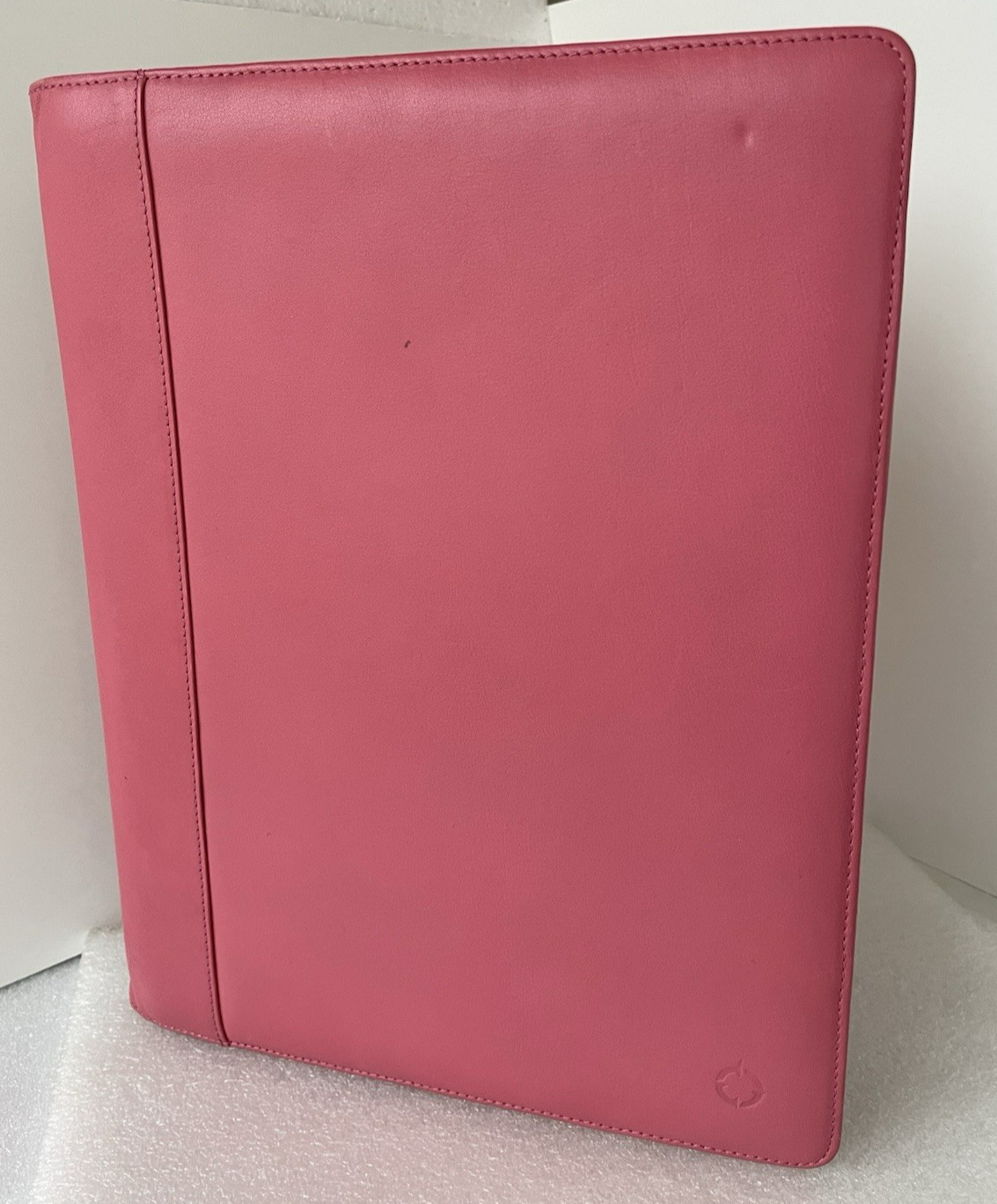 Franklin Covey ~ Note Pad Folio ~ Pink Leather Monarch Organizer Cover ~12″x9.5″