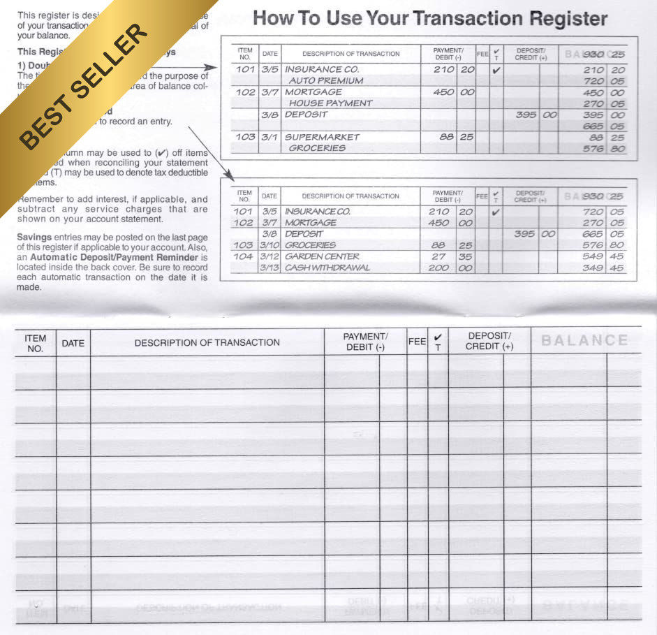 12 Pack Checkbook Registers 2025 2026 2027 Calendar Made in USA Balance Ledger