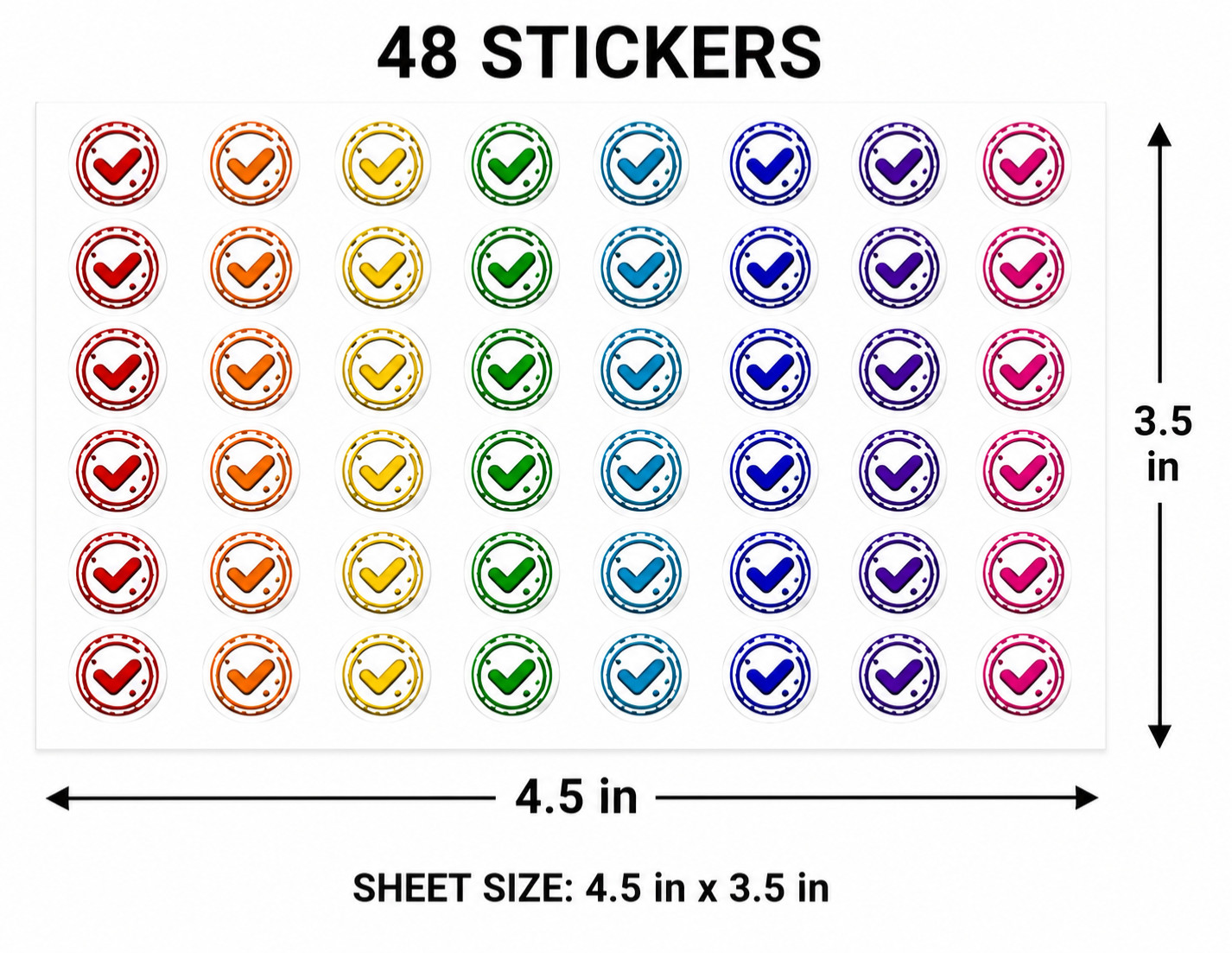 Dayplanner Daytimer Reminder Stickers 1/2inch Calender on 4.5×3.5 inch card