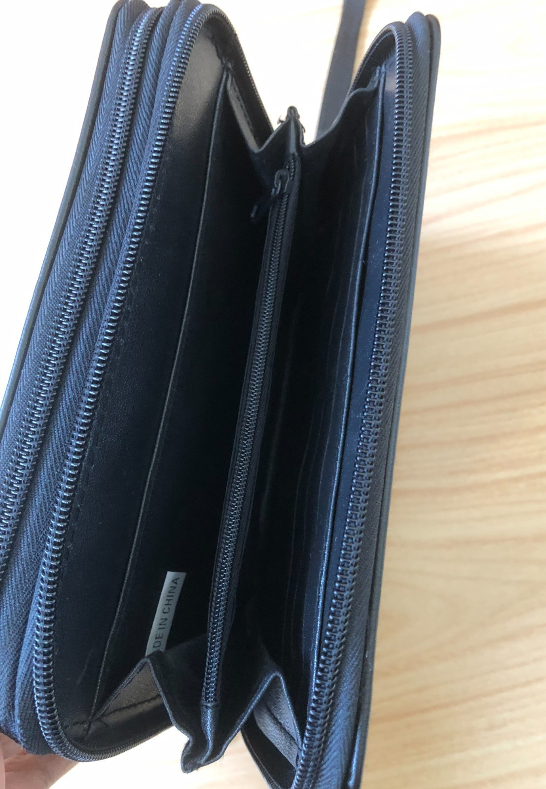 Vintage 1990s Black Leather Personal Organizer Planner 6 Ring Zip Around 8″x5.5″