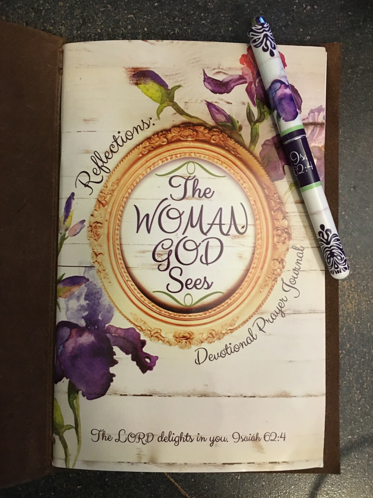 Genuine handmade Leather Prayer Journal w/ pen – the Woman God Sees, KJV or ESV