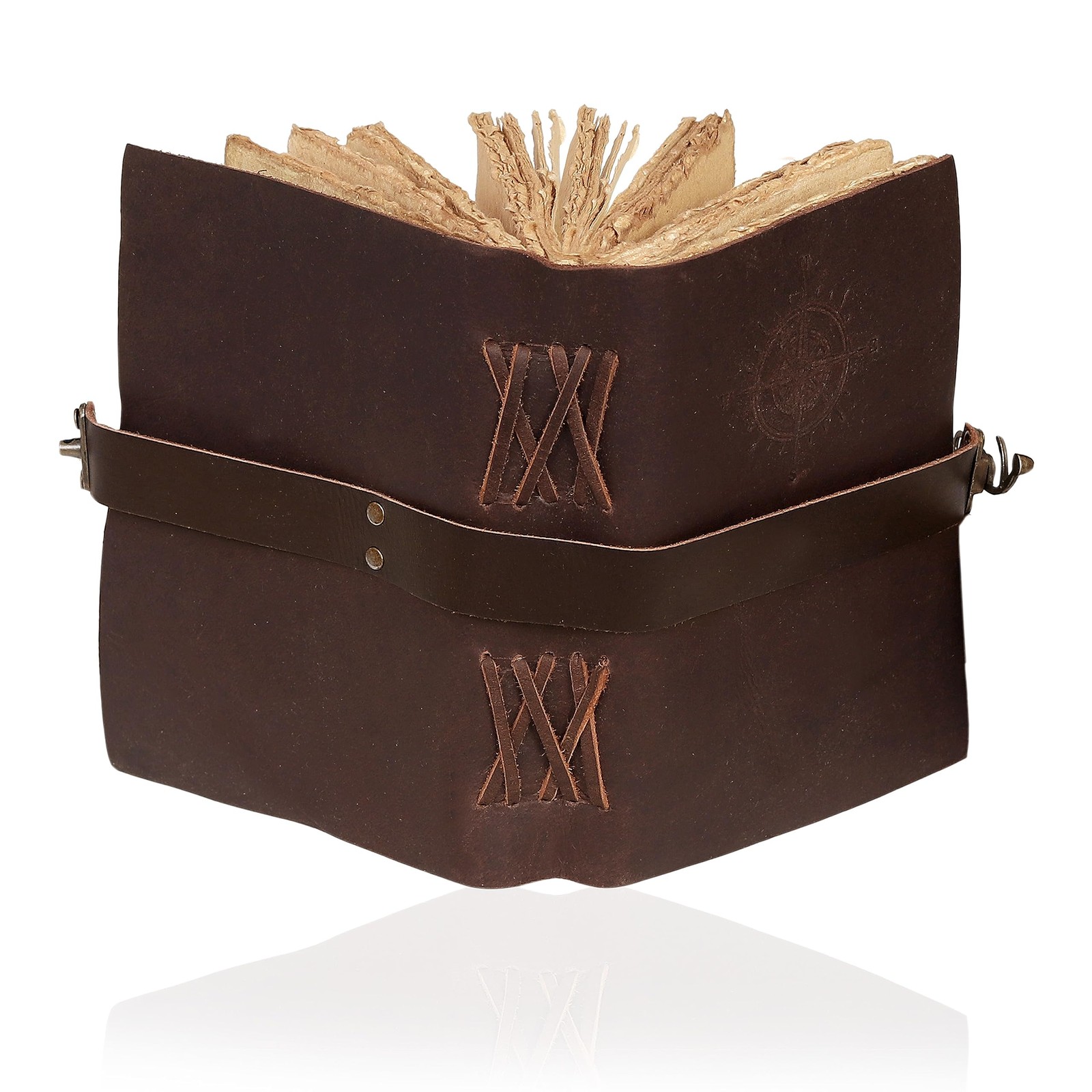 cuero Compass Vintage Leather Journal – Antique 11.5″X8.25, Brown