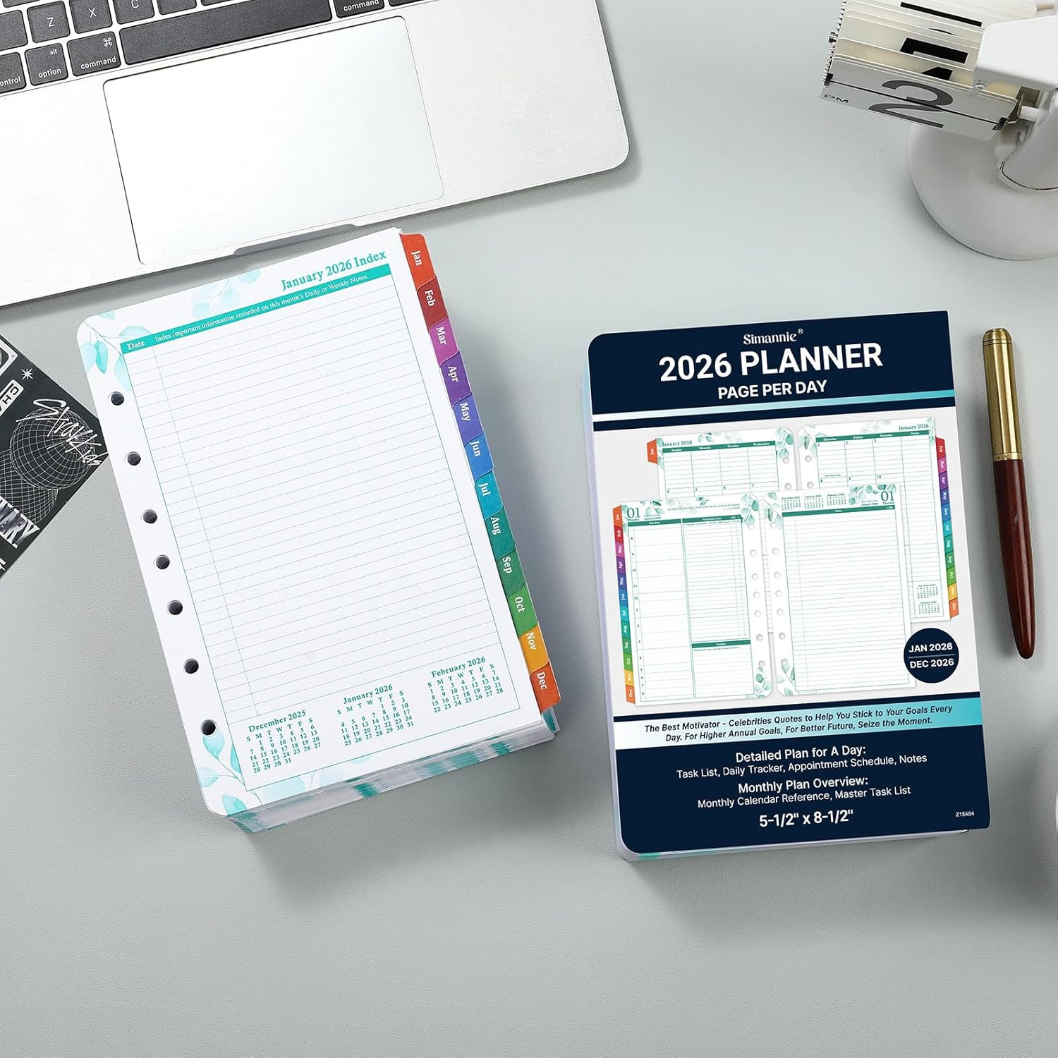 Planner Refills – 2026 Planner Refills, January 2026 – December 2026, 2 Pages Pe