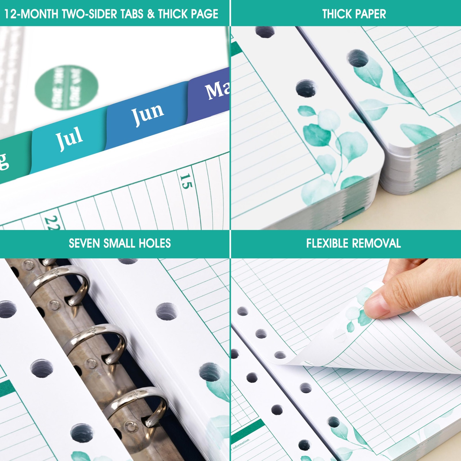2026 Planner Refills Jan-Dec Daily/Weekly Monthly Pages 5.5″x8.5″ Loose-Leaf