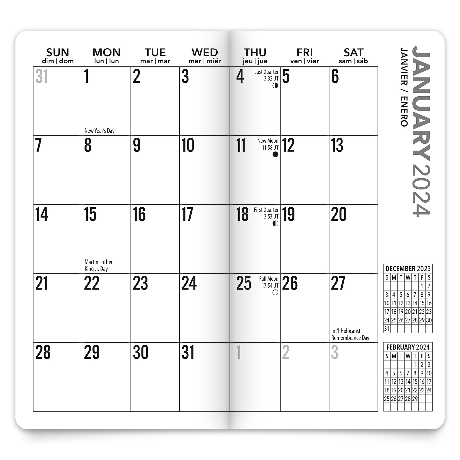 Brown Trout 2-Year Big & Bright Monthly Pocket Planner, 3-1/2” x 6-1/2”