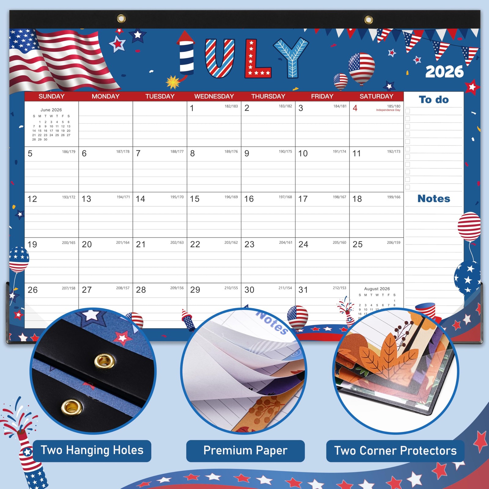 2026 Desk Calendar – Jan 2026 – Dec 2026, 2026 Calendar, 17″ x 12″, x 12″