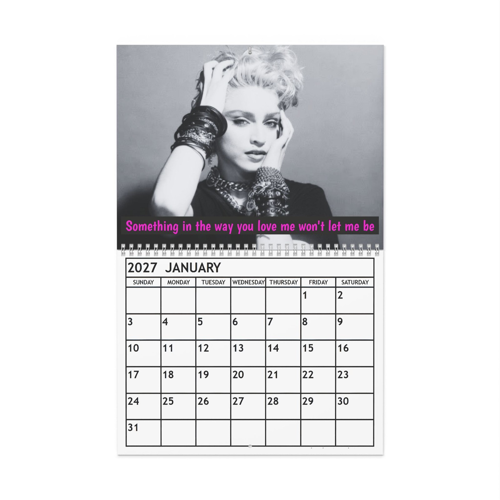 Madonna The First Album 2027 Wall Calendar Home Decor, Music Fan Gifts, Monthly
