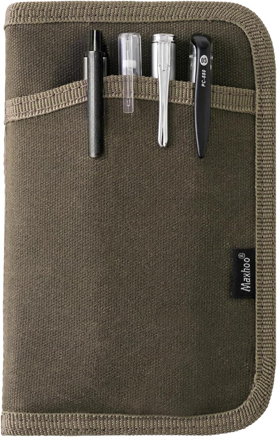 Journal Cover for Field Notes & Moleskine Cahier 3.5 X 5.5, Waxed Canvas Noteboo