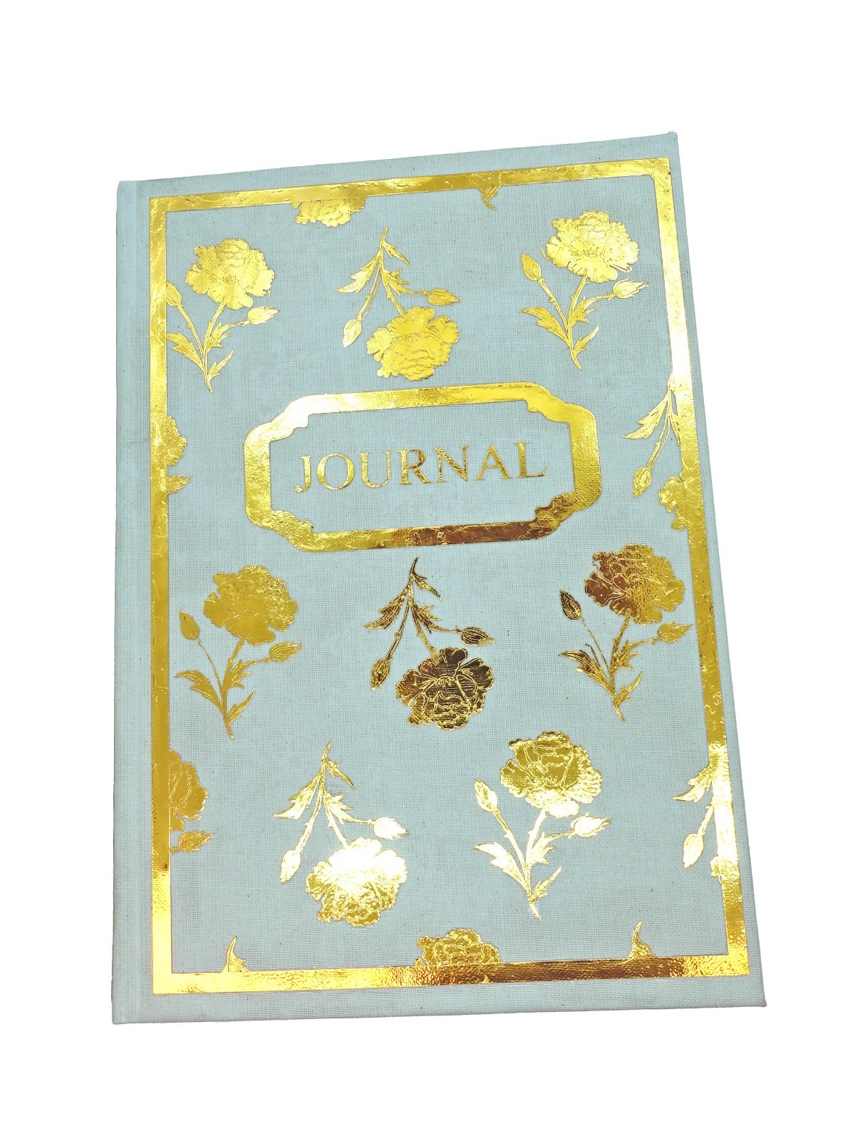 Light Gray A5 Floral Lined Writing Journal Vintage Handmade Gift