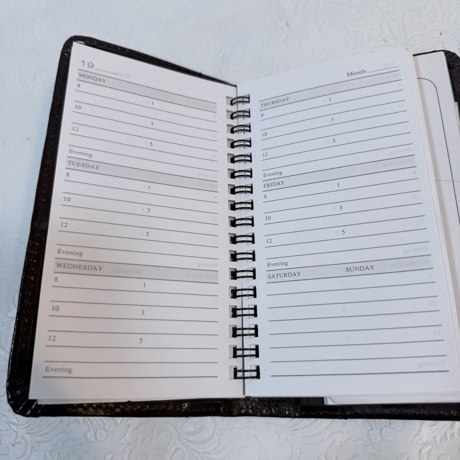 Vintage Protocol Burgundy Faux Leather Planner x Pocket Organizer 3.75×6.75