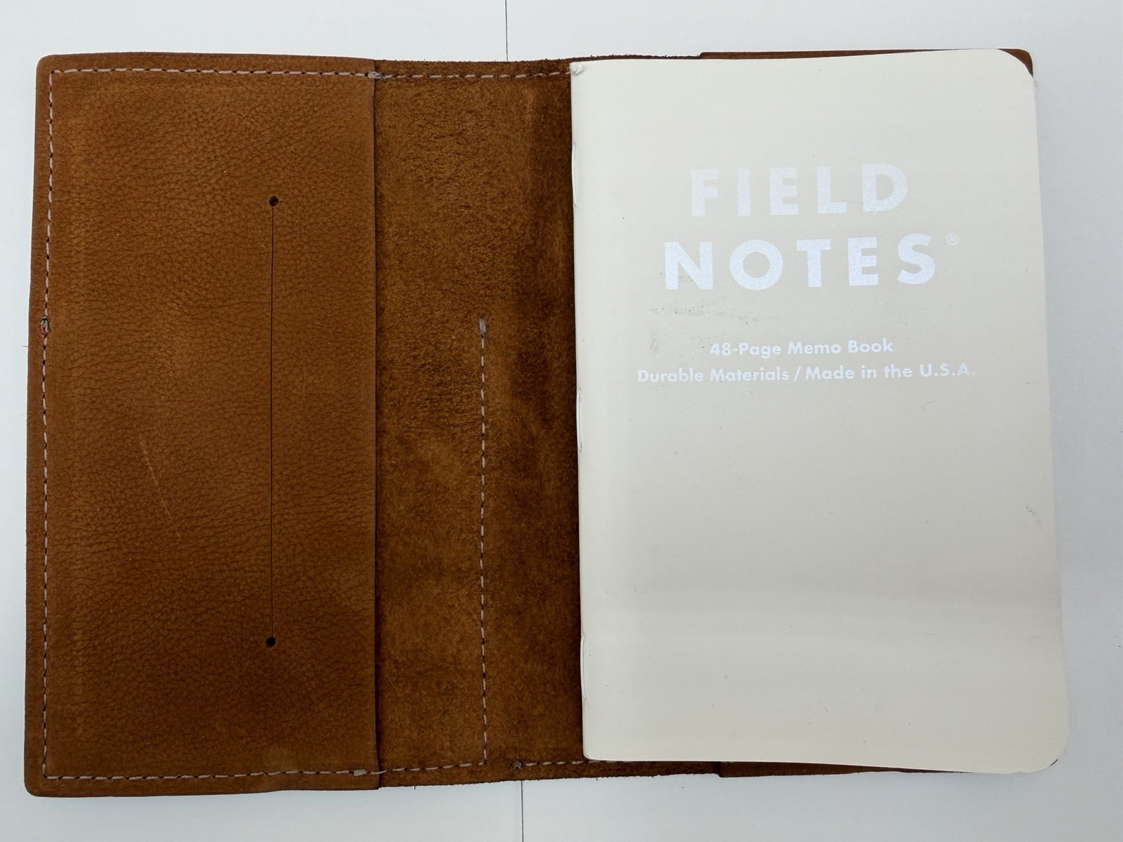 Sojourner Handmade Leather Field Notes Cover Pocket Notebook Brown Red Stitching