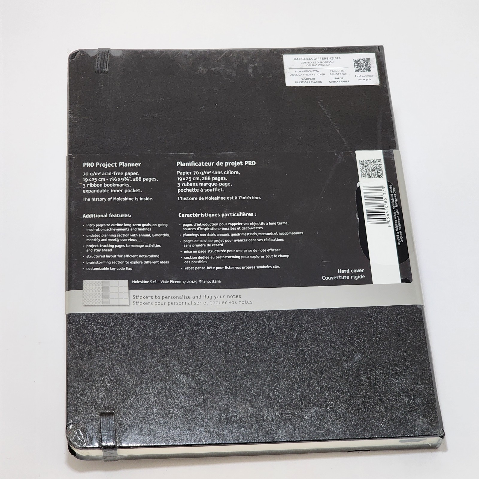 Moleskine Professional Project Planner Extra Large Hard Cover 7.5×9.75 288 Pages