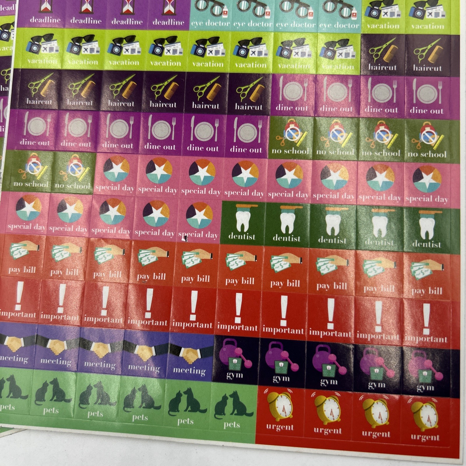 Calendar 1800 reminder stickers birthdays parties pay bills urgent