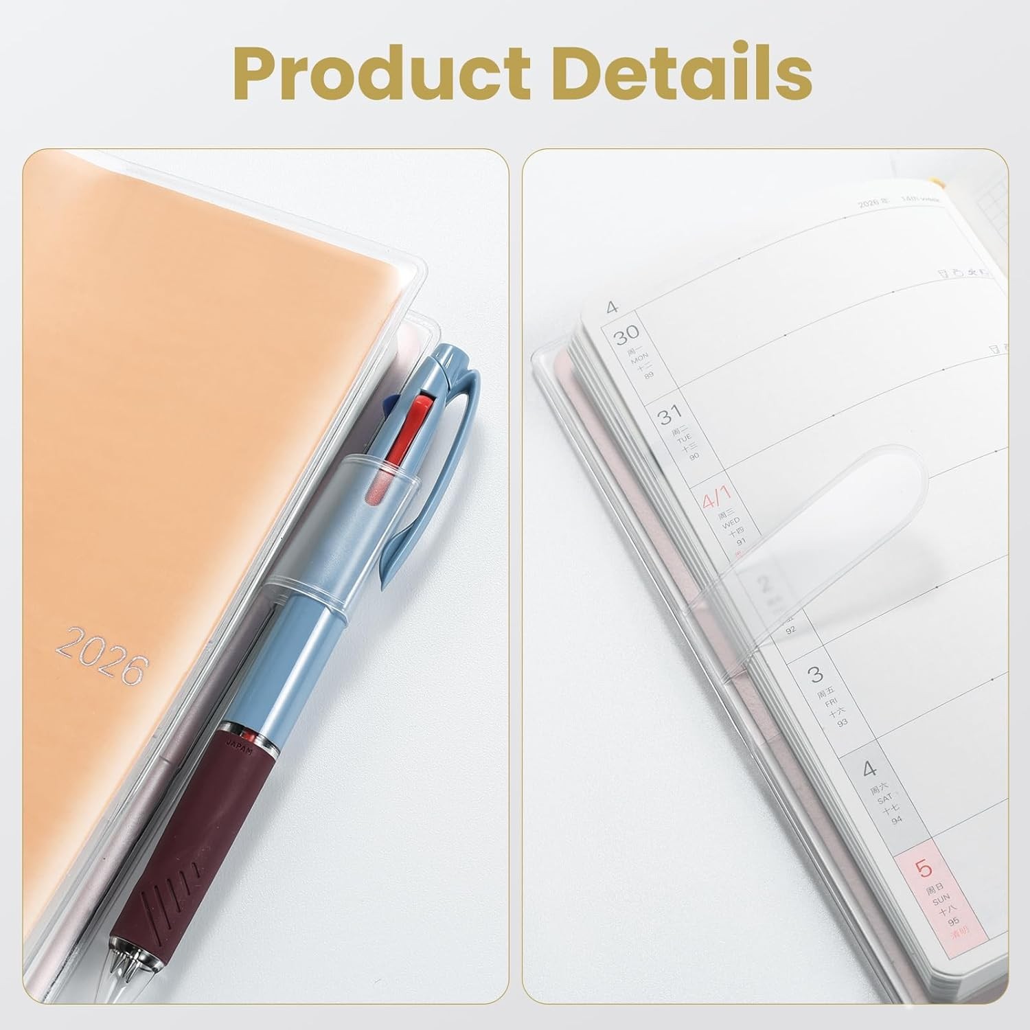 Clear Cover for Hobonichi Weeks Planner 8.0×7.7in 2 Pack Plastic Sleeve