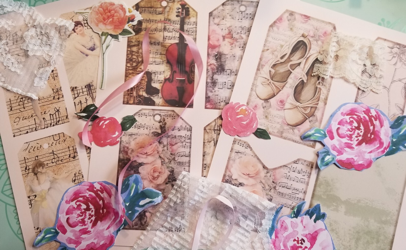 Junk Journal Blank Booklet “THE BALLERINA” HANDMADE Dance Ballet