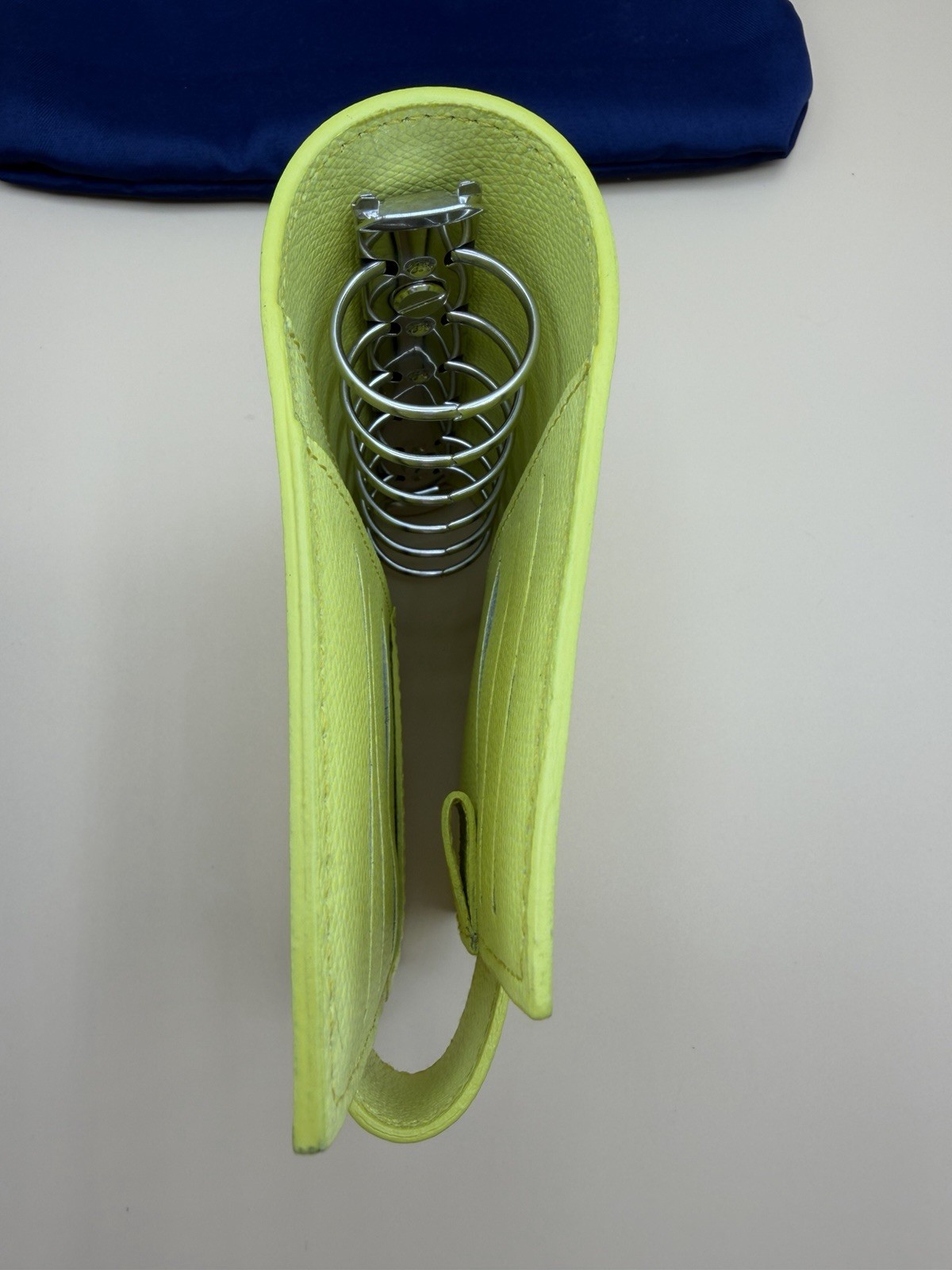 Naya Paperie Pocket Ring Planner Neon Yellow Leather 25mm Rings Pen Loop