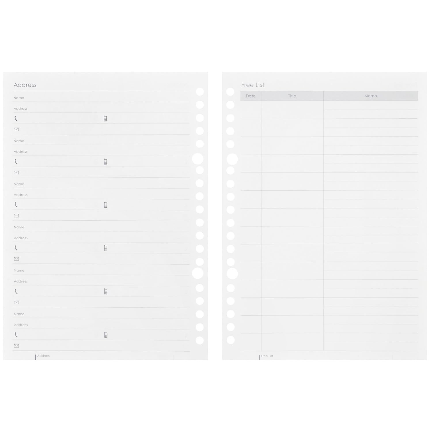 Maruman Planner System Planner Refill 2026 A5 Loose-Leaf Diary Monthly 20-Hole L