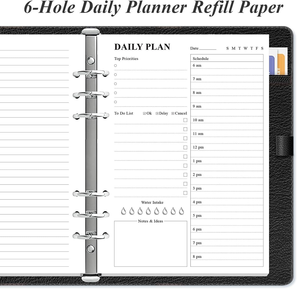 6-Hole Punched To Do List Insert – Daily Refill for A5 Binder,100 Sheets/200 …