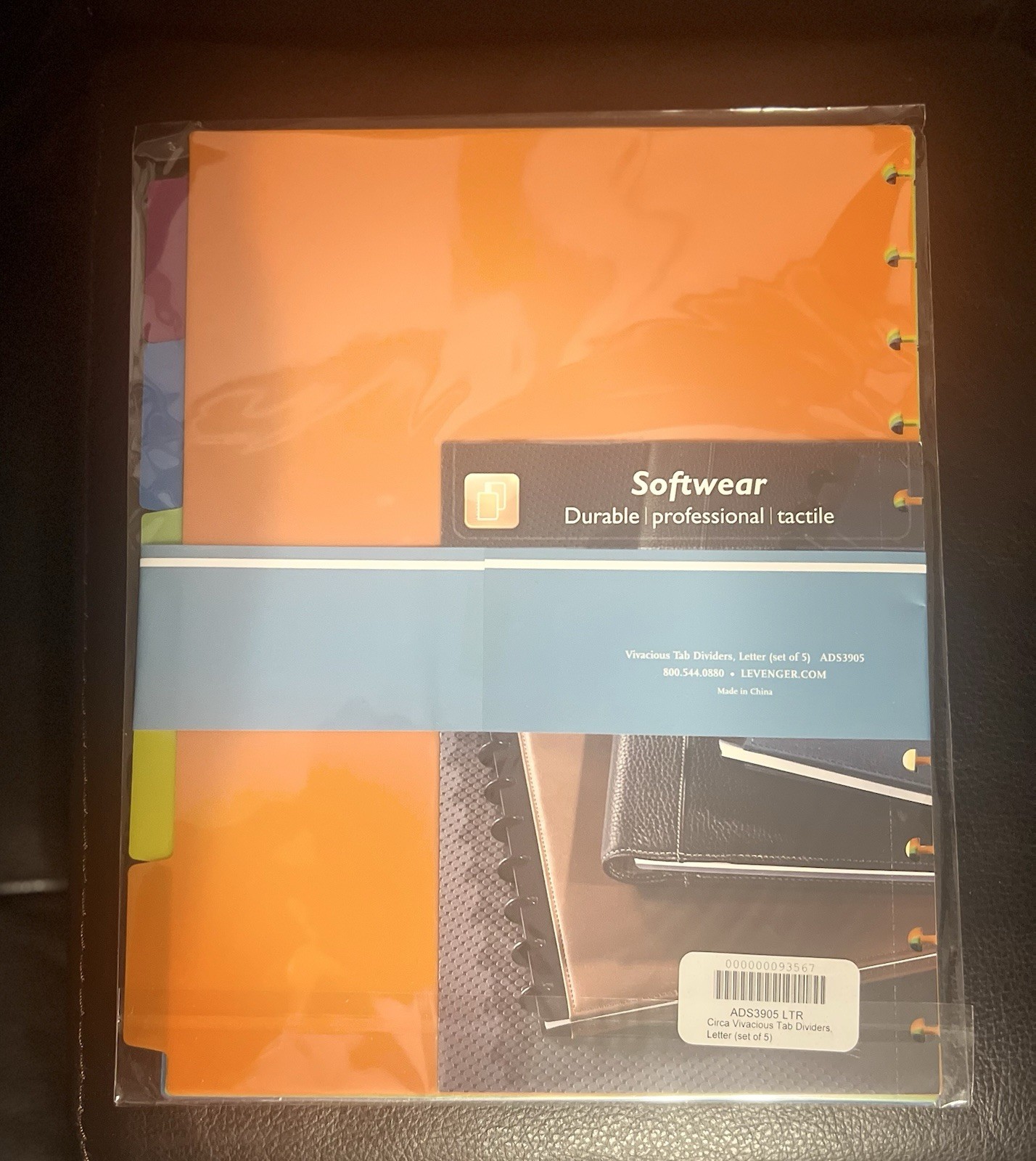 2 Sets Levenger Circa Multi-Color Vivacious 5pc Tab Divider 8-1/2×11 Size NEW