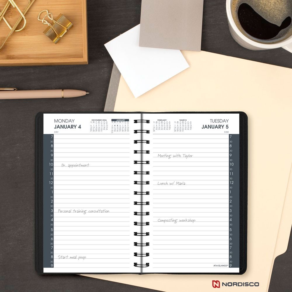 2026 At-A-Glance 70-207-05 Daily Appointment Book, 5 x 8″